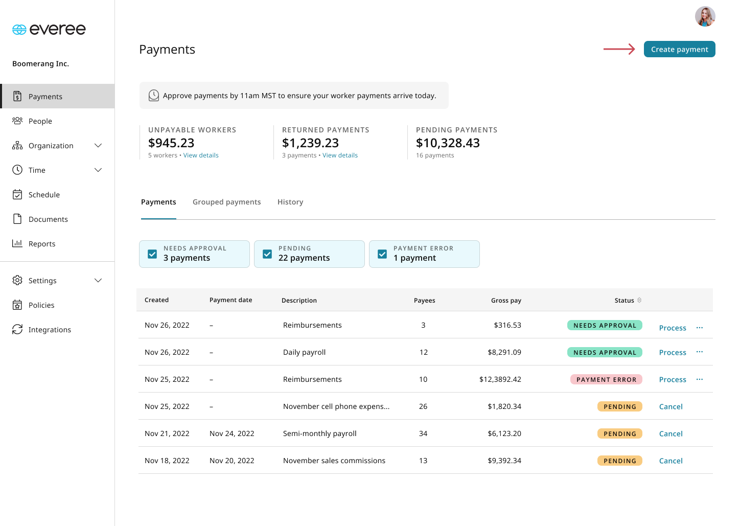 How to create a payment