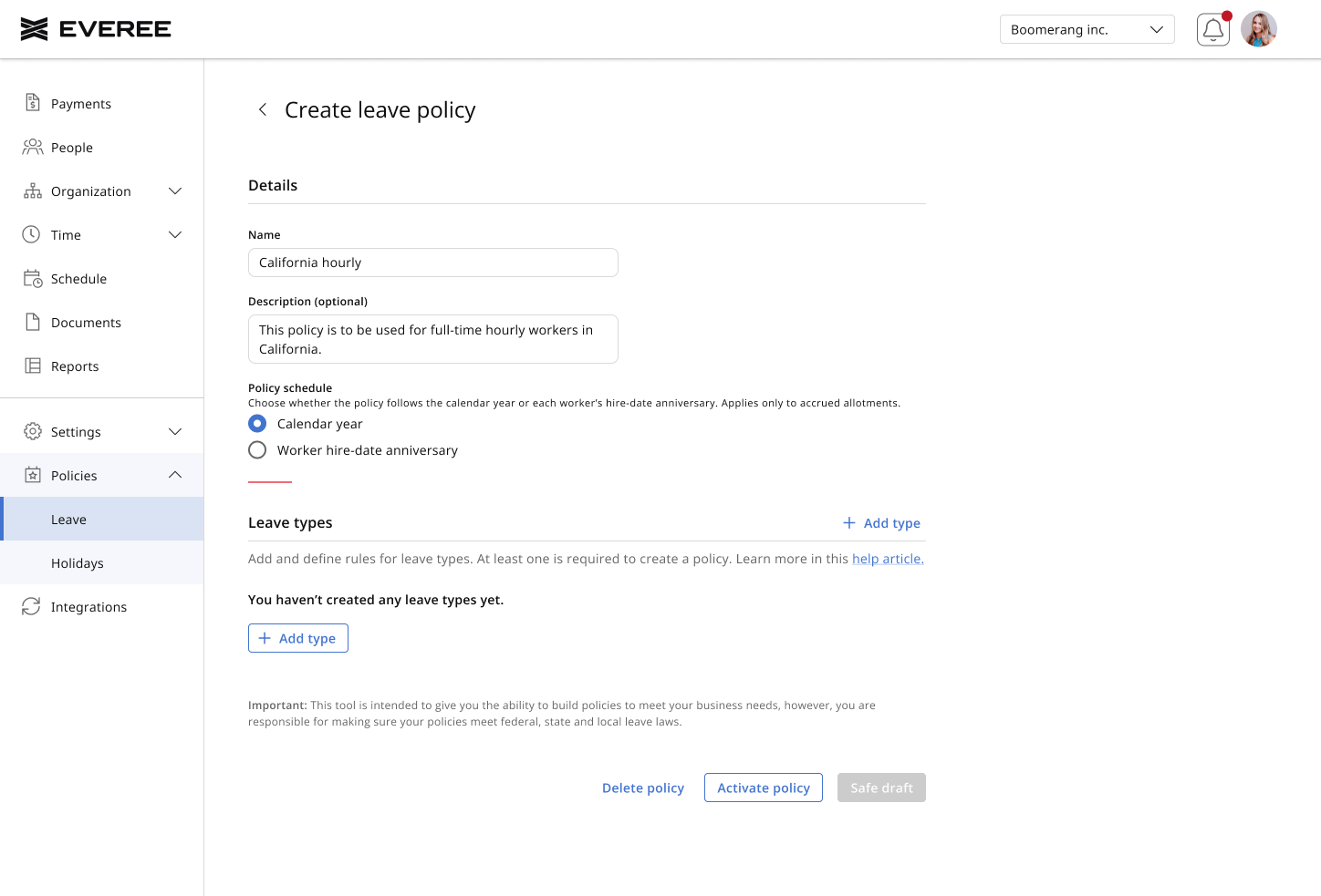 How to build a leave/time off policy