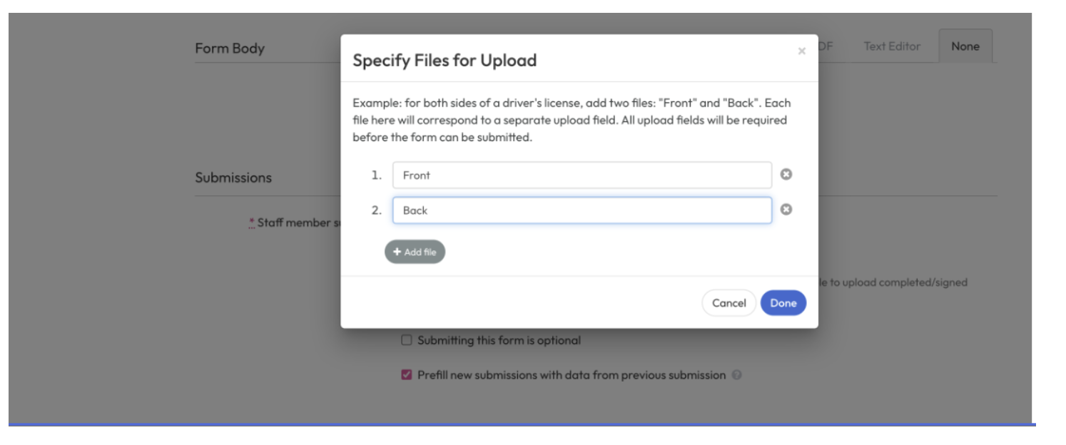 Onboarding+ Creating New Forms: A Simple Upload Form